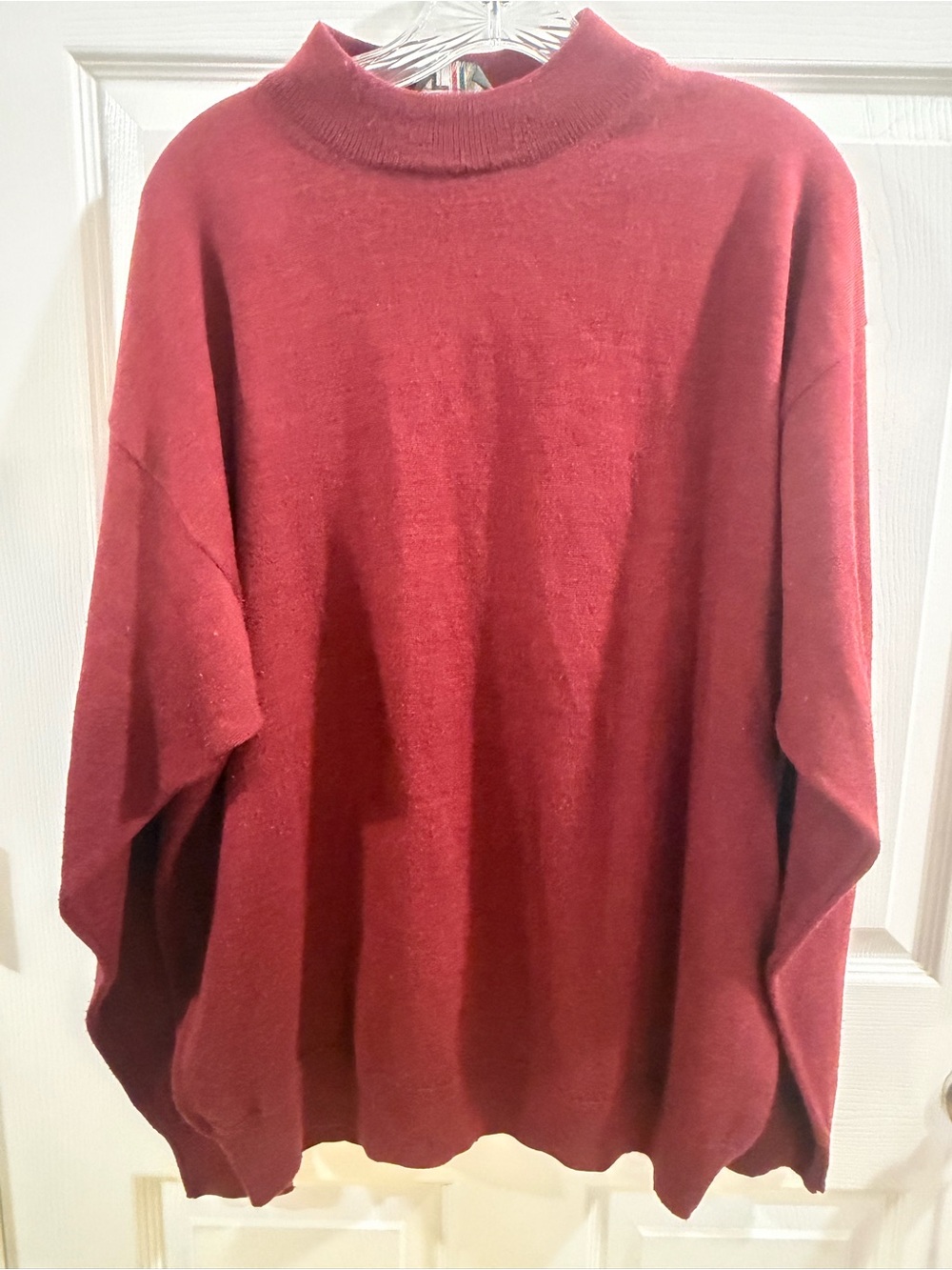 Men's Classic Mock Neck Sweater - Red Made in Italy